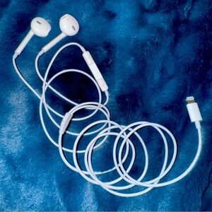 APPLE iPhone/iPad Wired Earbuds Headphones w Lightning Connector NWOT Never Used